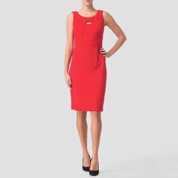 Joseph Ribkoff | Dresses | Joseph Ribkoff Red Textured Knit Sleeveless  Shift Dress Womens Size 8 | Poshmark